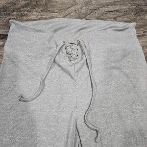 3/$15! Ribbed Gray Leggings With Lace Up Drawstring, Ardene, Medium